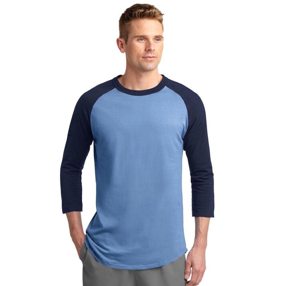 NWOT Sport-Tek T200 Colorblock Raglan Jersey , Carolina Blue/Navy